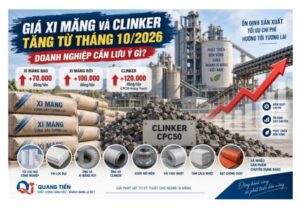 Giá xi măng và clinker tăng từ tháng 10/2026